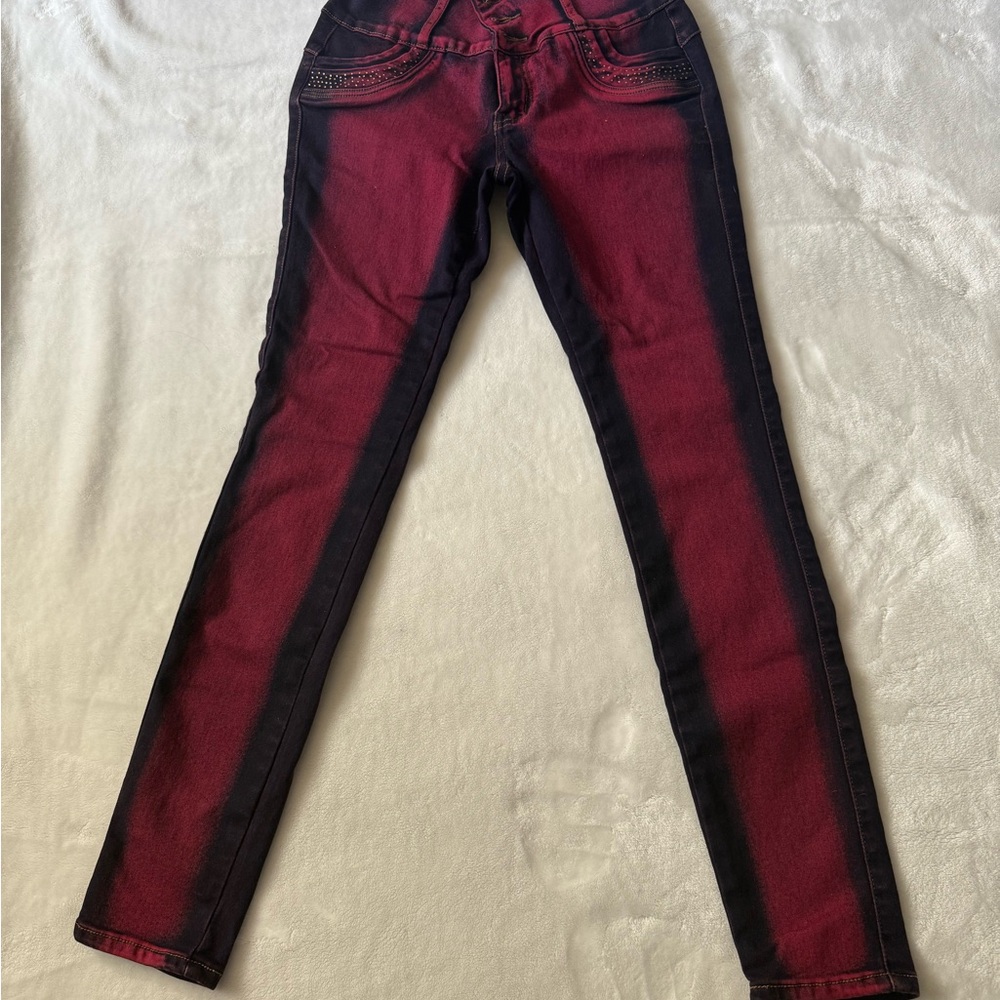 Stylish Red and Black Jeans